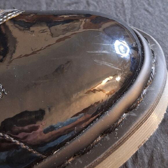 Doc Martens Church Stud Boots Size 8 Black Patent Leather Mid Top Evening Party - Picture 3 of 11